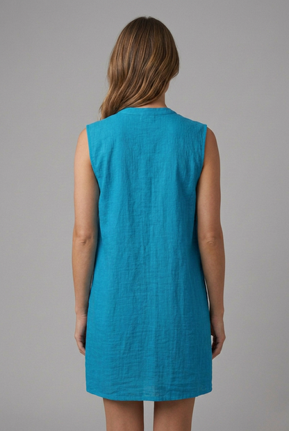 Lila | V-Neck Button Placket Beach Dress