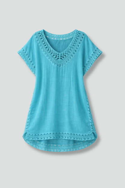 Lila | V-Neck Short Sleeve Beach Dress