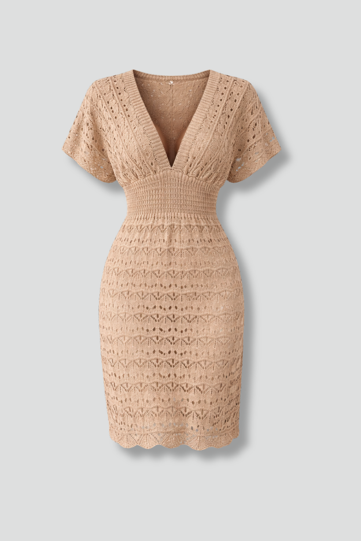 Lila | V-Neck Short Sleeve Beach Dress