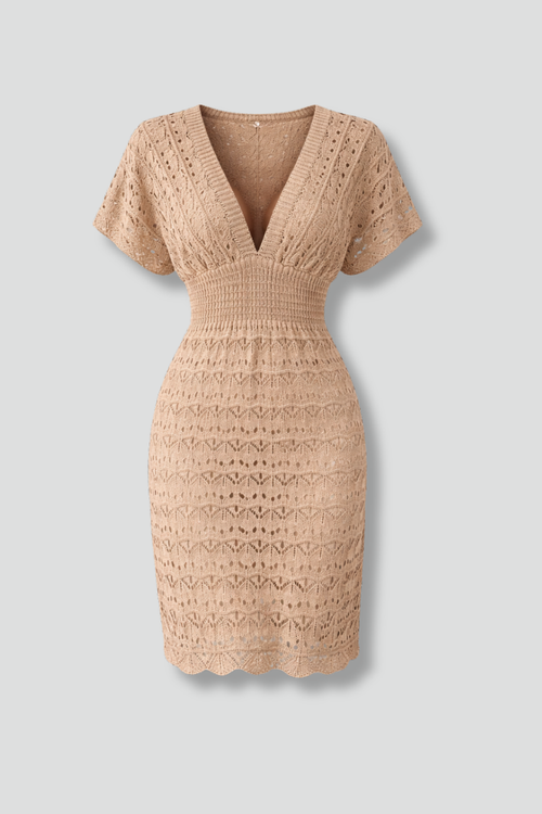 Lila | V-Neck Short Sleeve Beach Dress