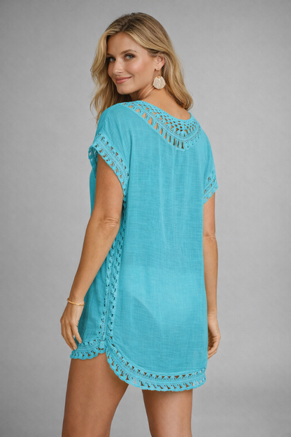 Lila | V-Neck Short Sleeve Beach Dress