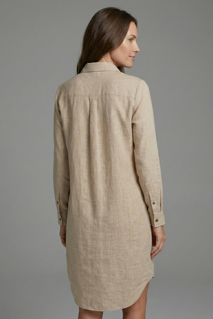 Lila | Chic Beach Shirt Dress with Collar and Button Fastening