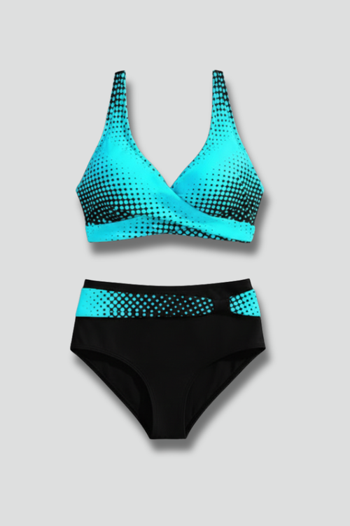 Lila | Cross Front High Waist Bikini Set
