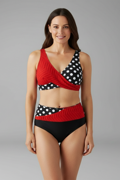 Luna | Cross Front High Waist Bikini Set