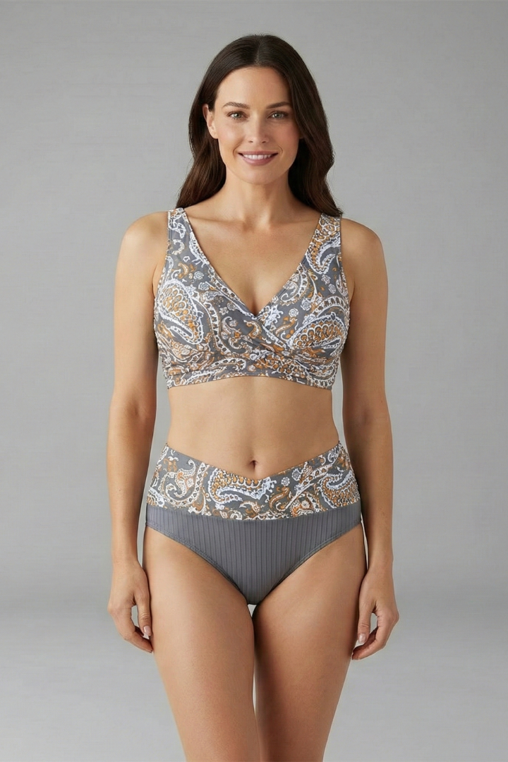 Luna | Cross Front High Waist Bikini Set