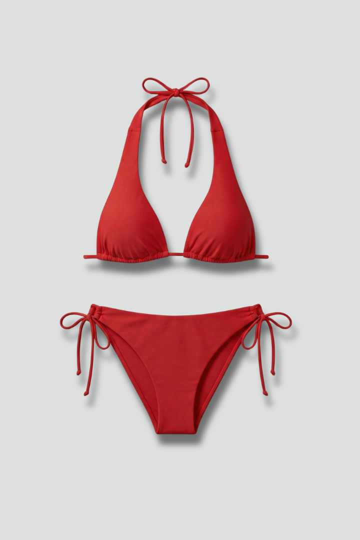 Lila | Chic Halter Bikini Set with Tie Bottom