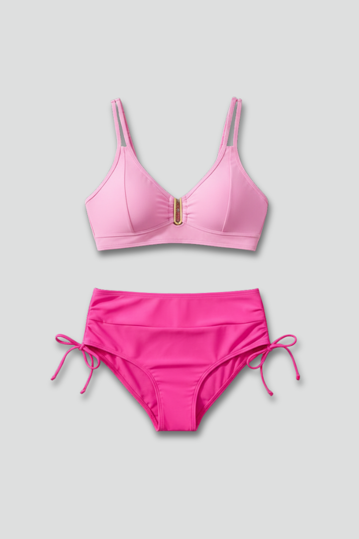 Luna | Split Strap High Waist Bikini Set