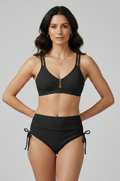 Luna | Split Strap High Waist Bikini Set