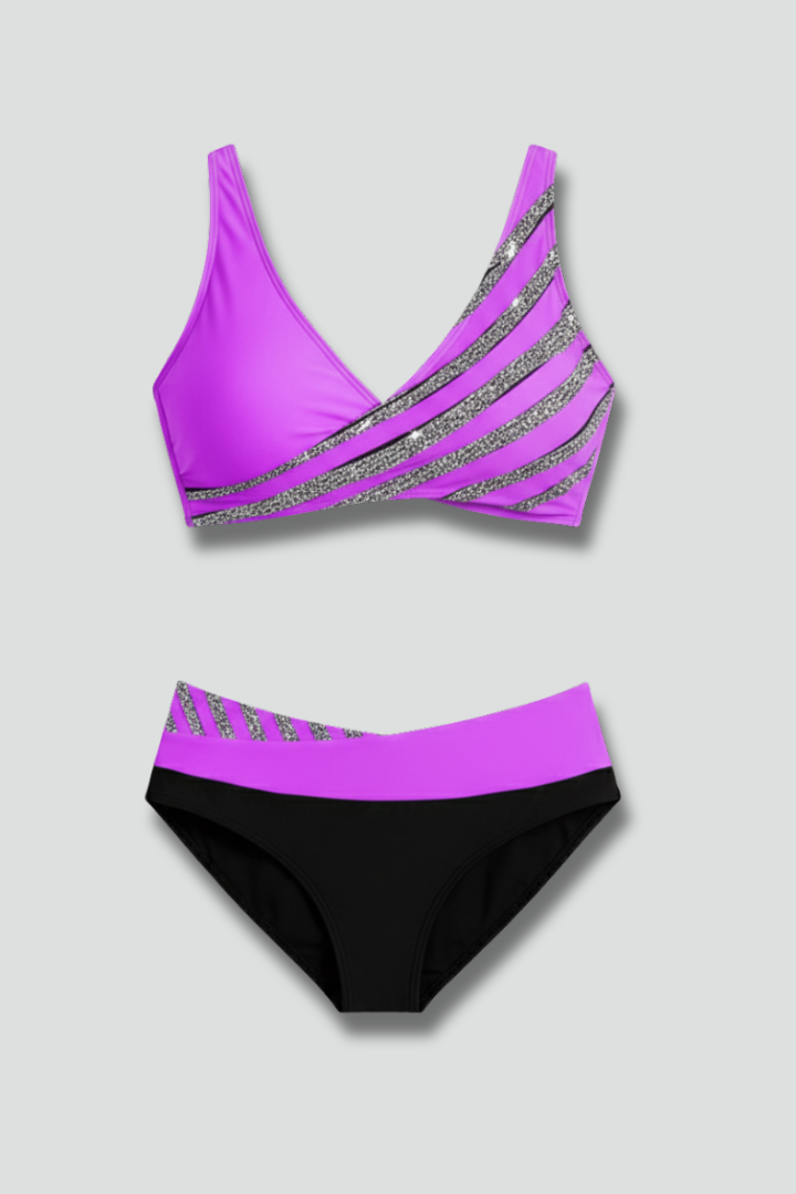 Lucia | Striped High-Waist Bikini Set