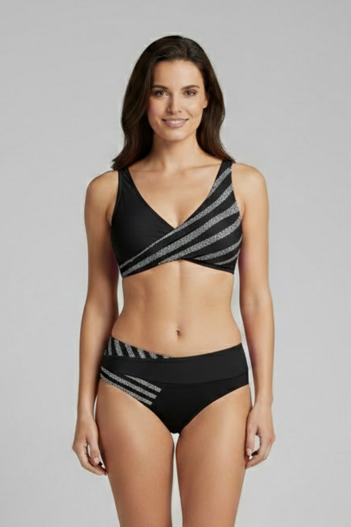 Lucia | Striped High-Waist Bikini Set