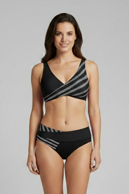 Lucia | Striped High-Waist Bikini Set