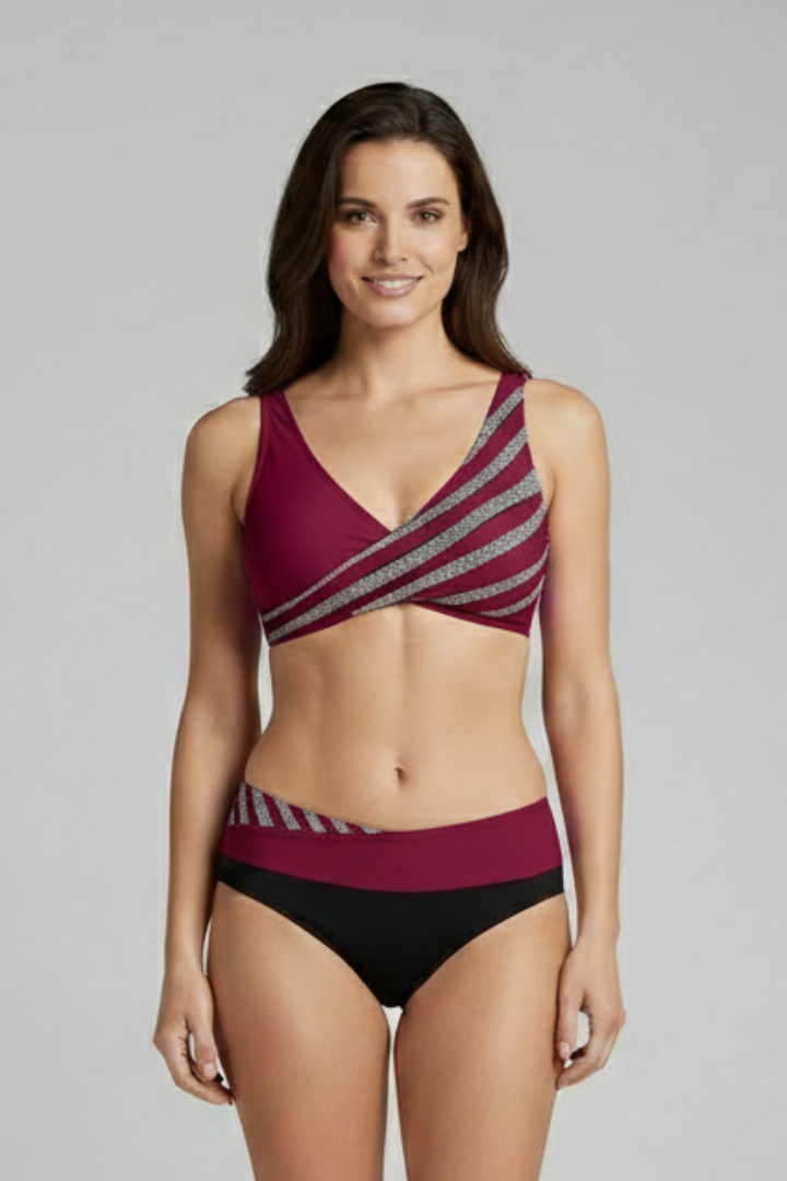 Lucia | Striped High-Waist Bikini Set