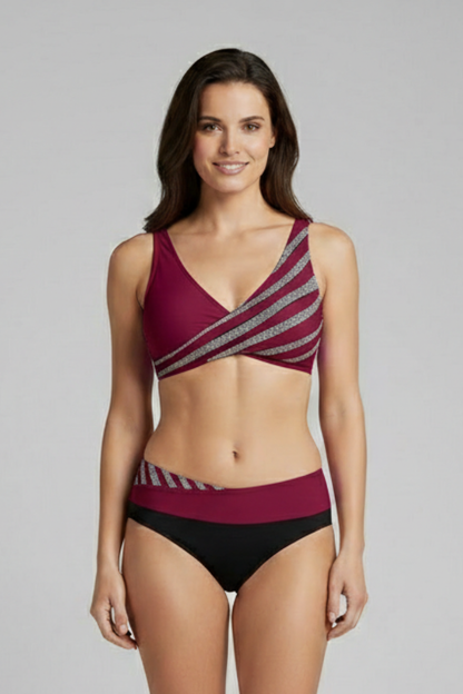 Lucia | Striped High-Waist Bikini Set