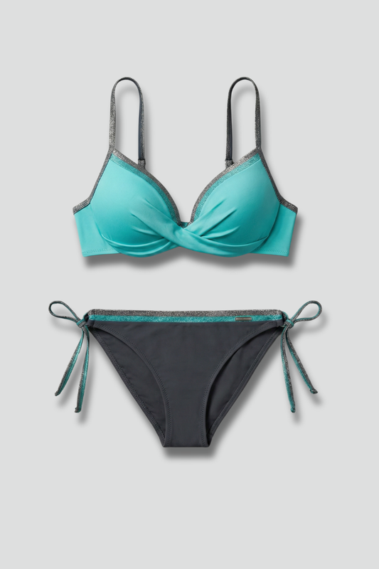 Lila | Triangle Top Bikini Set with Tie Bottom