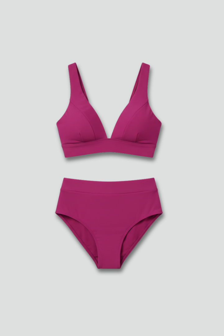 Lila | V-Neck High Waist Bikini Set