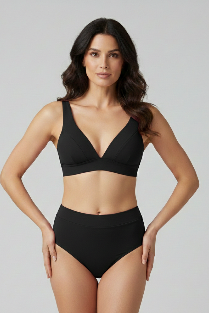 Lila | V-Neck High Waist Bikini Set
