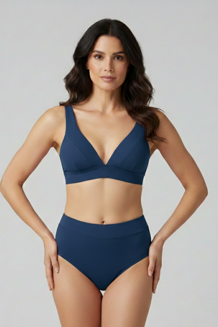 Lila | V-Neck High Waist Bikini Set