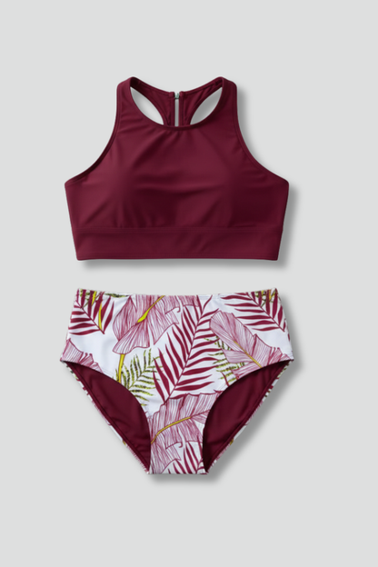 Lena | Chic High-Waist Bikini Set with Wrap Top