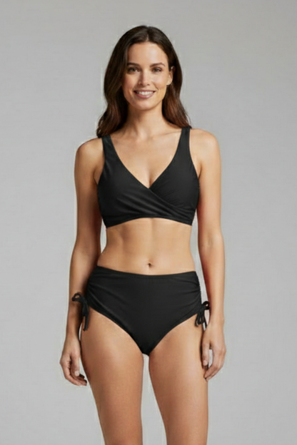Lila | Chic High-Waist Bikini Set with Wrap Top