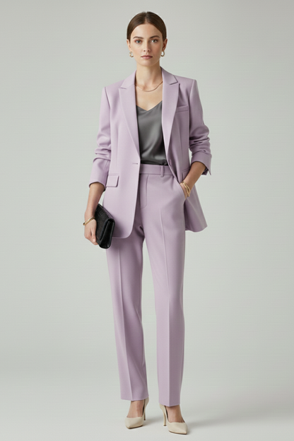 Elena | Tailored Blazer Set with Straight-Leg Trousers