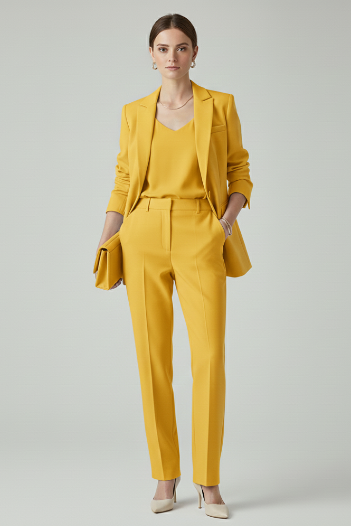 Elena | Tailored Blazer Set with Straight-Leg Trousers
