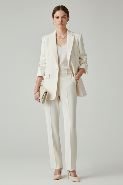 Elena | Tailored Blazer Set with Straight-Leg Trousers