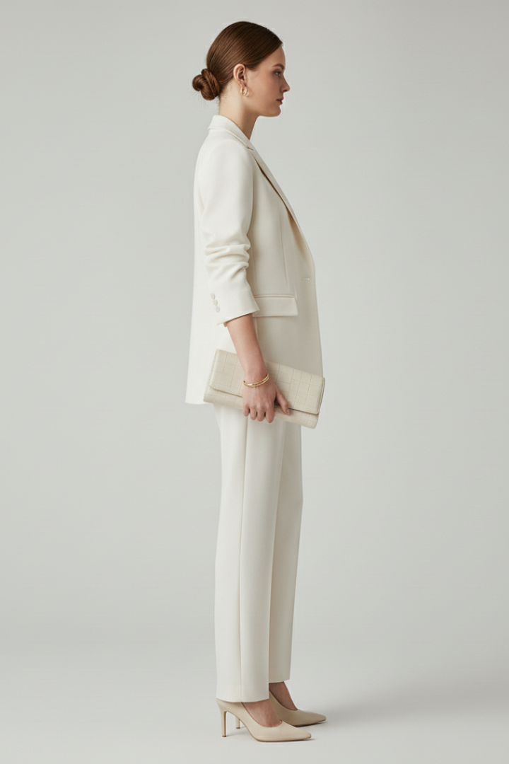 Elena | Tailored Blazer Set with Straight-Leg Trousers
