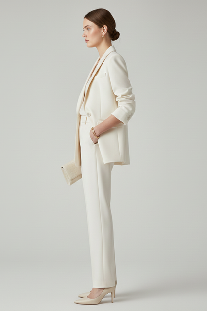Elena | Tailored Blazer Set with Straight-Leg Trousers