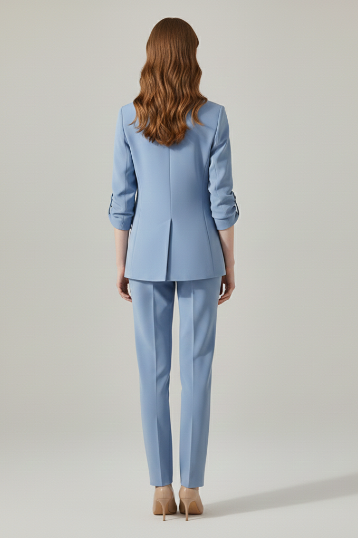 Elena | Tailored Blazer Set with Notched Lapel and Straight-Leg Trousers