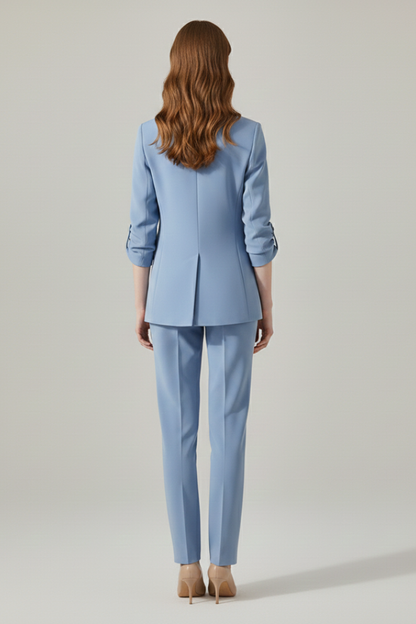 Elena | Tailored Blazer Set with Notched Lapel and Straight-Leg Trousers