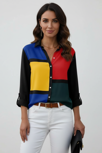 Elena | Floral Print Blouse with Button Closure