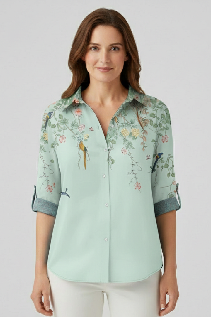 Lila | Mandala Print Blouse with Button Closure