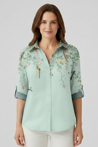 Lila | Mandala Print Blouse with Button Closure
