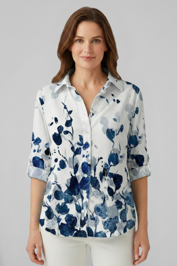 Lila | Mandala Print Blouse with Button Closure