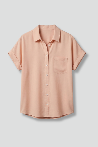 Lena | Chic Button-Up Short Sleeve Blouse