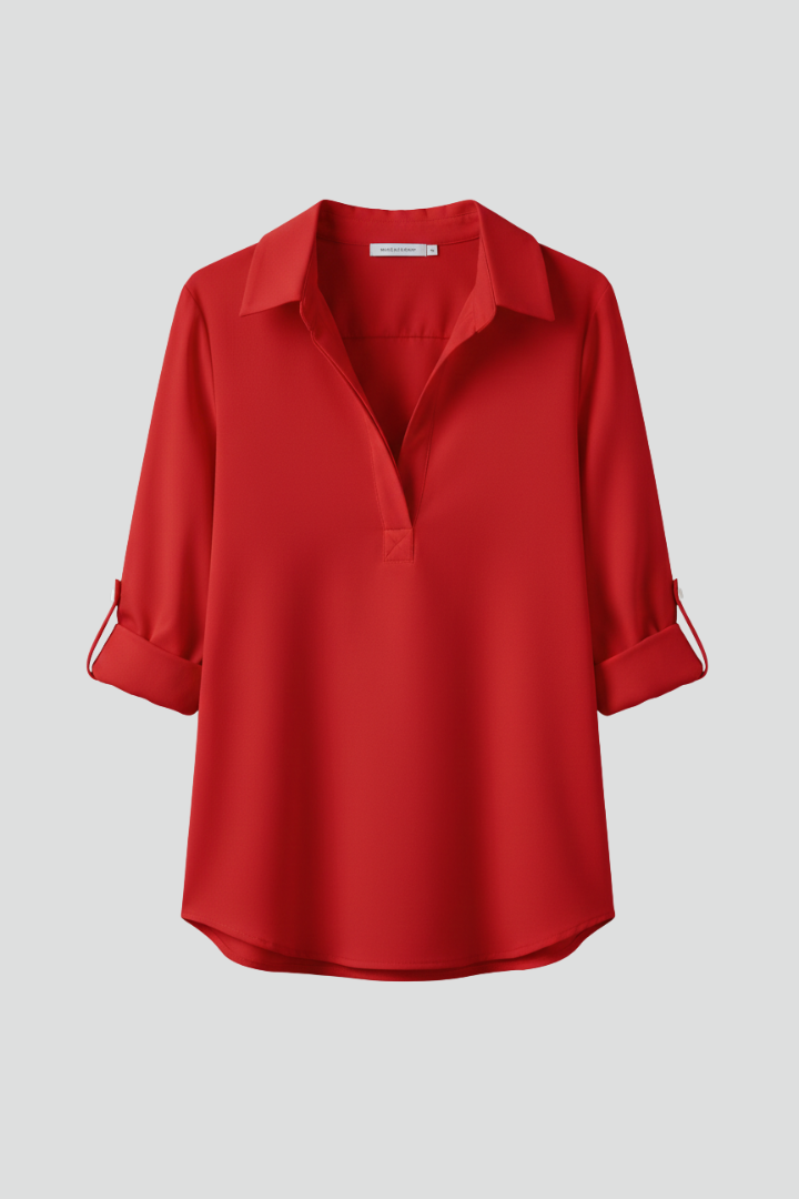 Lila | Tailored Blouse with Collar and Button Closure