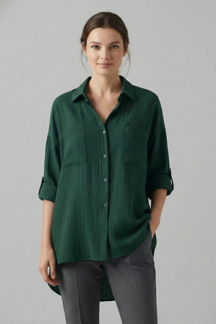 Isla | Chic Collared Blouse with Button Fastening