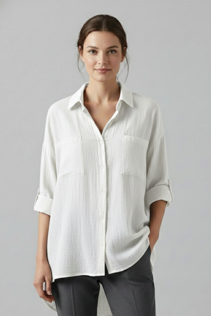 Isla | Chic Collared Blouse with Button Fastening
