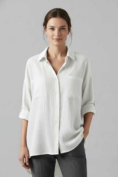 Isla | Chic Collared Blouse with Button Fastening