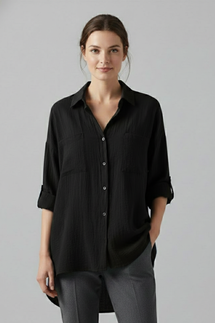 Isla | Chic Collared Blouse with Button Fastening