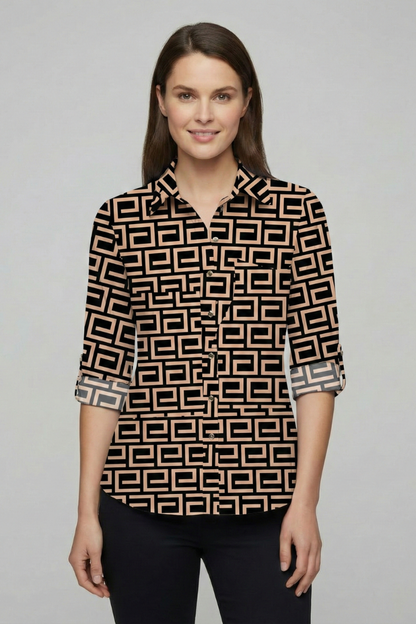 Isla | Chic Collared Blouse with Button Fastening