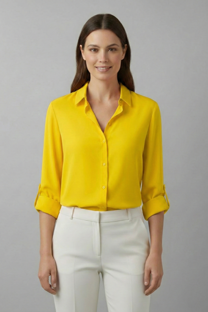 Lena | Chic Collared Button Blouse
