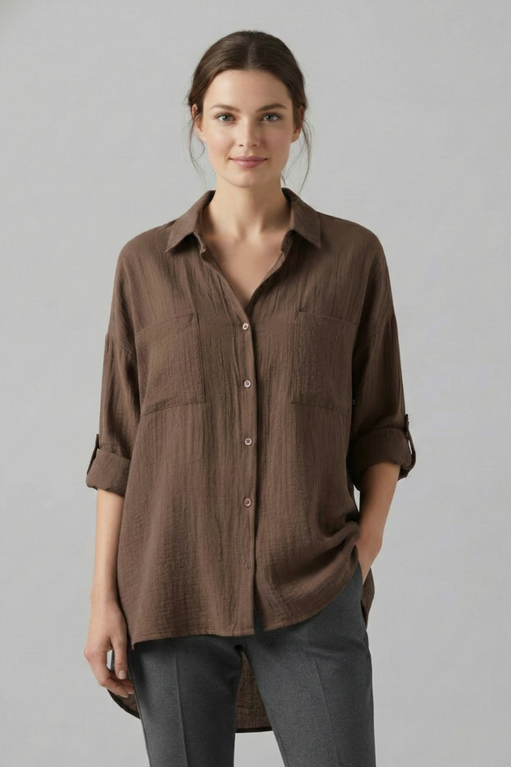 Isla | Chic Collared Blouse with Button Fastening