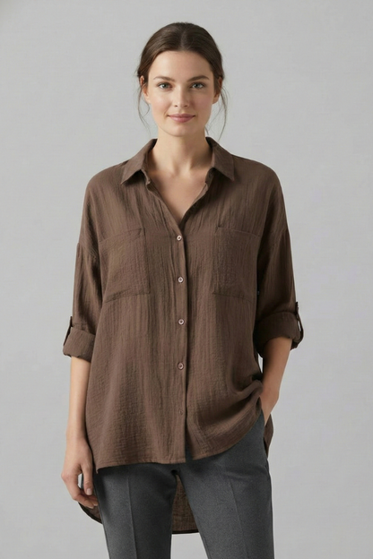 Isla | Chic Collared Blouse with Button Fastening