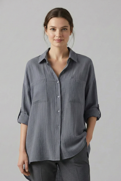 Isla | Chic Collared Blouse with Button Fastening