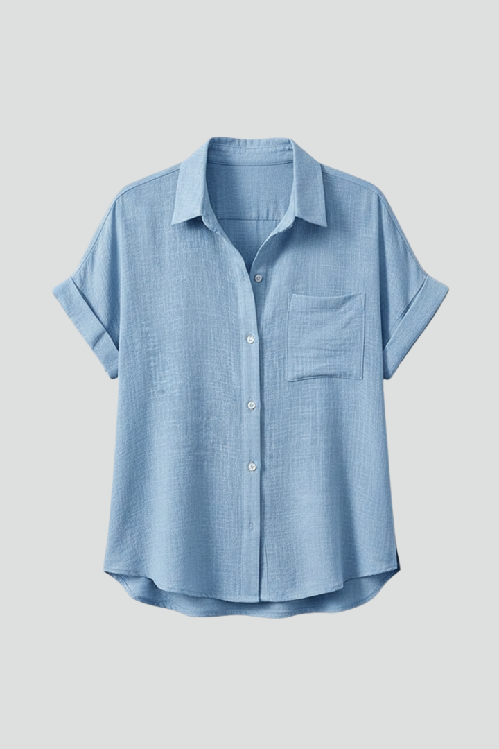Lila | Elegant Collared Short Sleeve Blouse