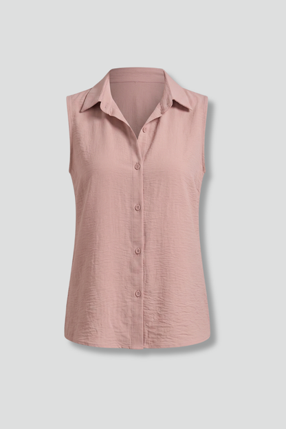 Lena | Chic Sleeveless Collared Blouse
