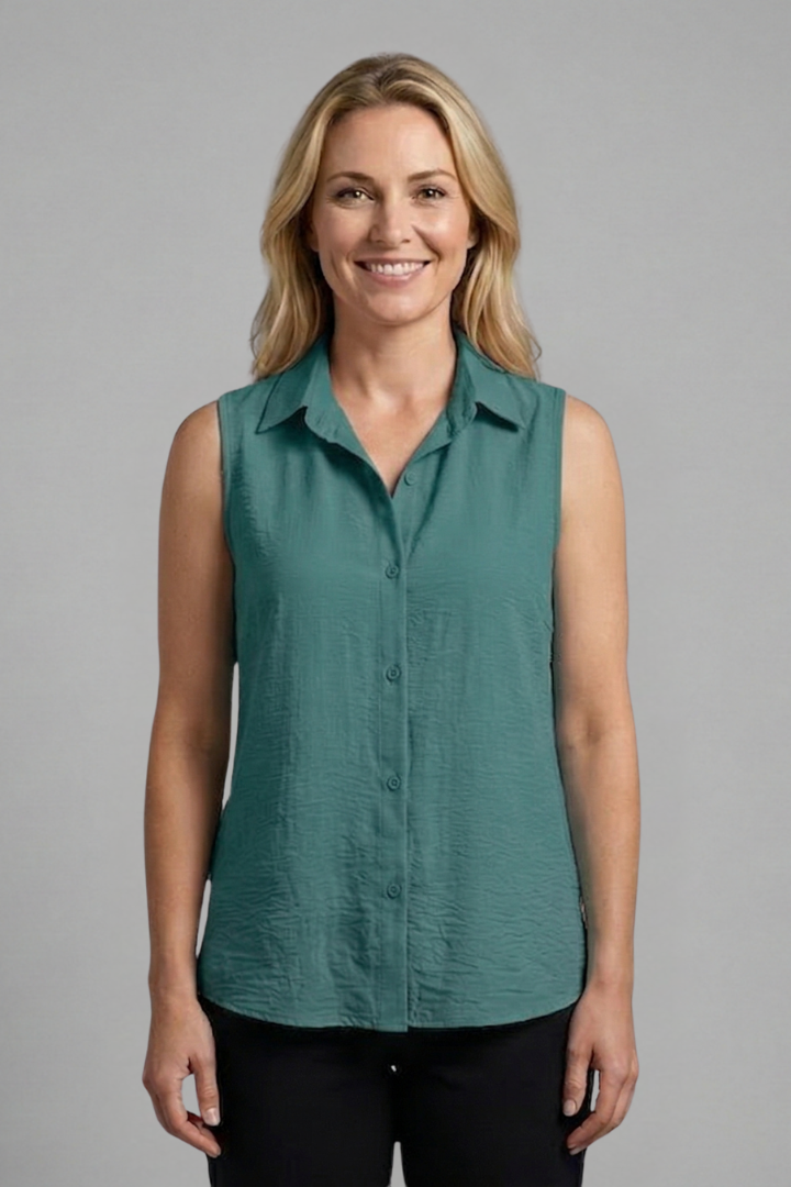 Lena | Chic Sleeveless Collared Blouse