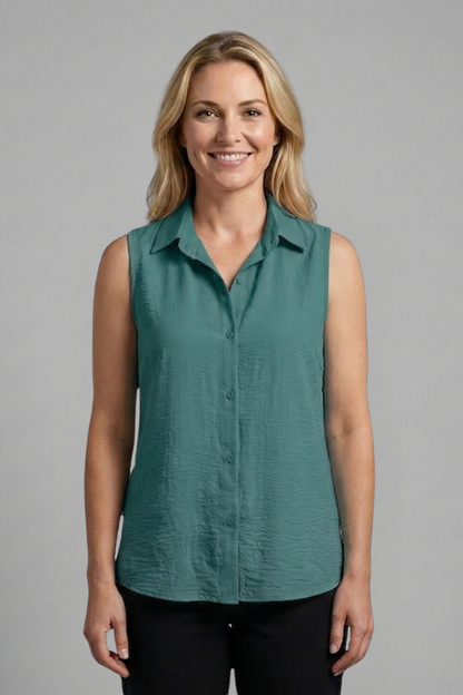 Lena | Chic Sleeveless Collared Blouse
