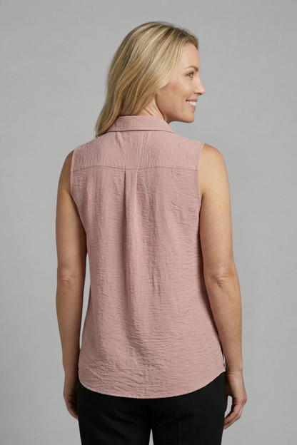 Lena | Chic Sleeveless Collared Blouse